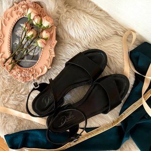 black platform sandals